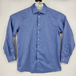 Eton Shirt Mens Size 44 17.5 Dress Contemporary Cambridge Long Sleeve Blue